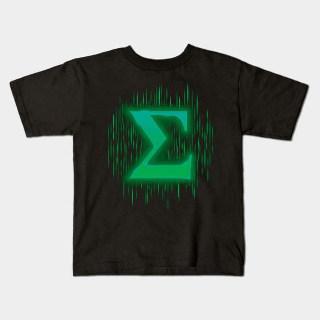 Greek Sigma - Bluey Green Kids T-Shirt by DCLawrenceUK